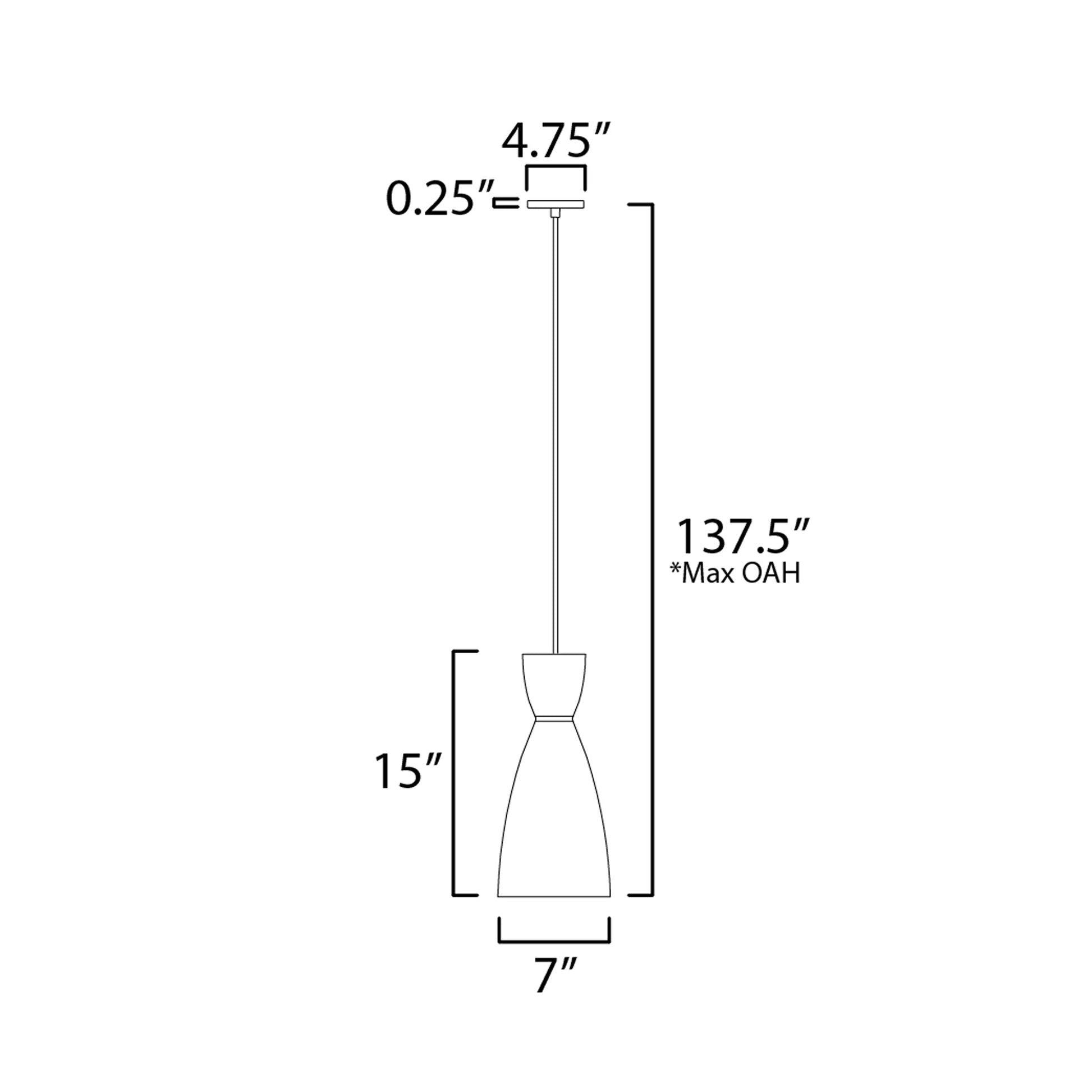 Carillon Pendant Light - line drawing.