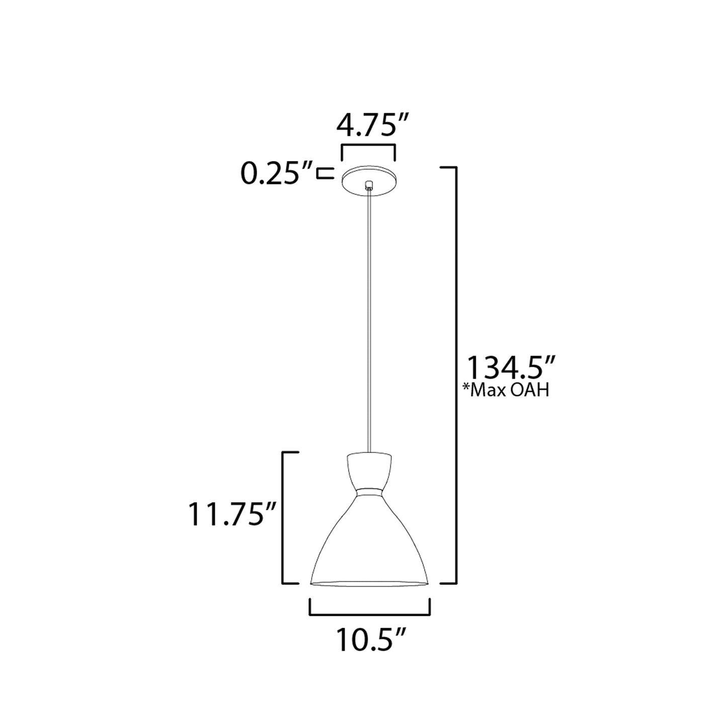 Carillon Pendant Light - line drawing.