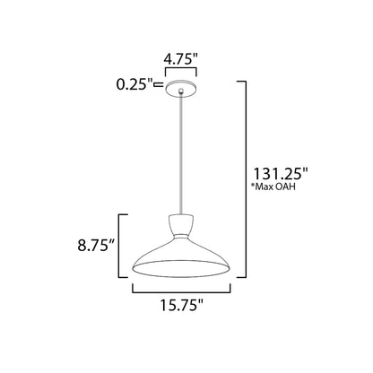 Carillon Pendant Light - line drawing.