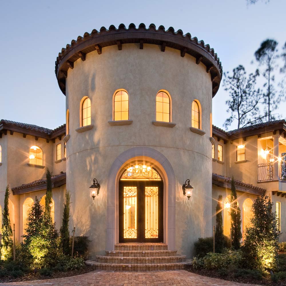 Carriage House Outdoor Glass Lantern Wall Light in Outside Area.