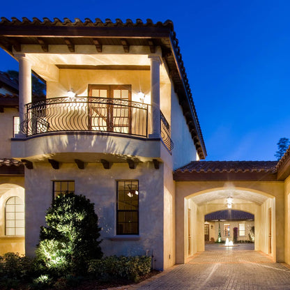 Carriage House Outdoor Glass Lantern Wall Light in Outside Area.