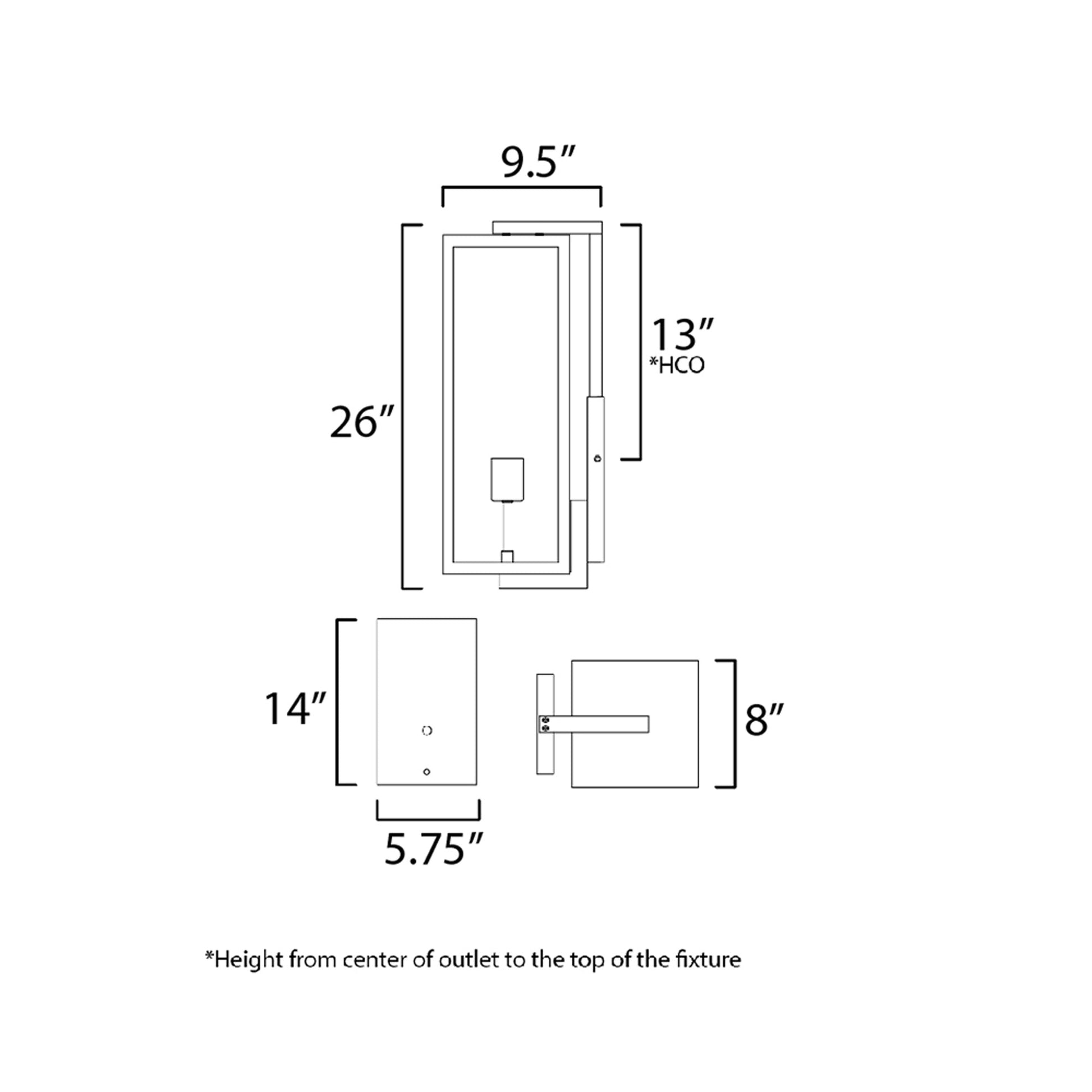 Catalina Outdoor Wall Light - line drawing.