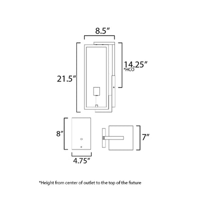 Catalina Outdoor Wall Light - line drawing.