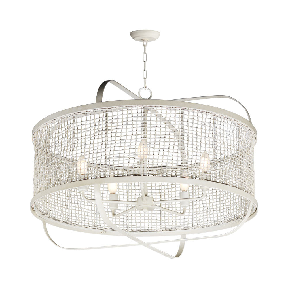 Cestino Multi-Light Pendant Light in Weathered White.