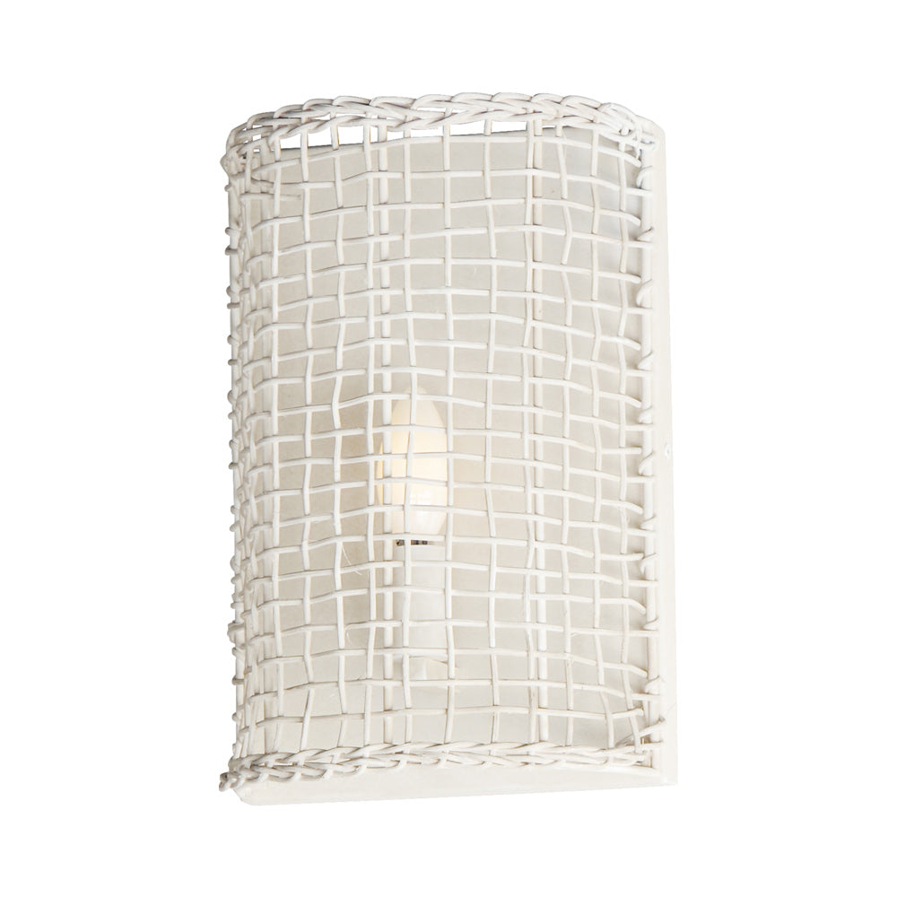 Cestino Wall Light in Weathered White.