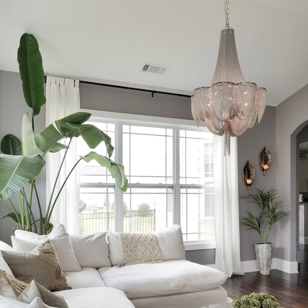 Chantilly Chandelier in living room.