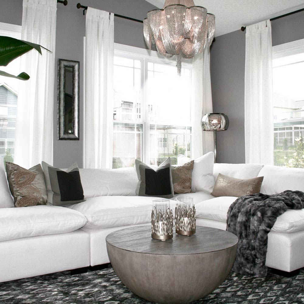 Chantilly Chandelier in living room.