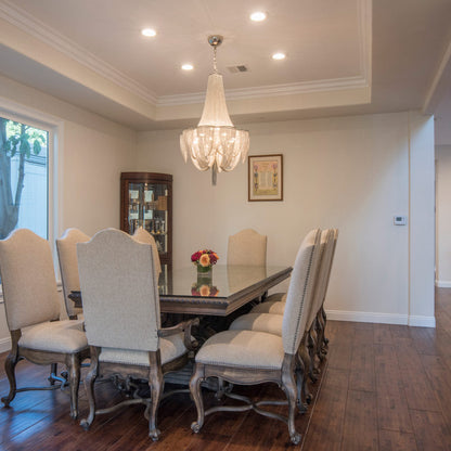 Chantilly Chandelier in dining room.