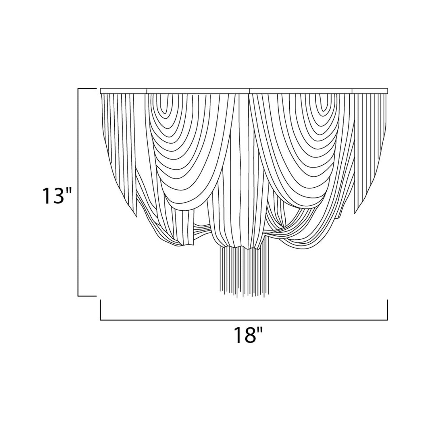 Chantilly Flush Mount Ceiling Light - line drawing.