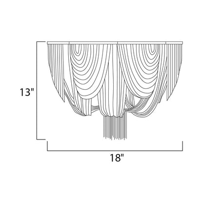 Chantilly Flush Mount Ceiling Light - line drawing.