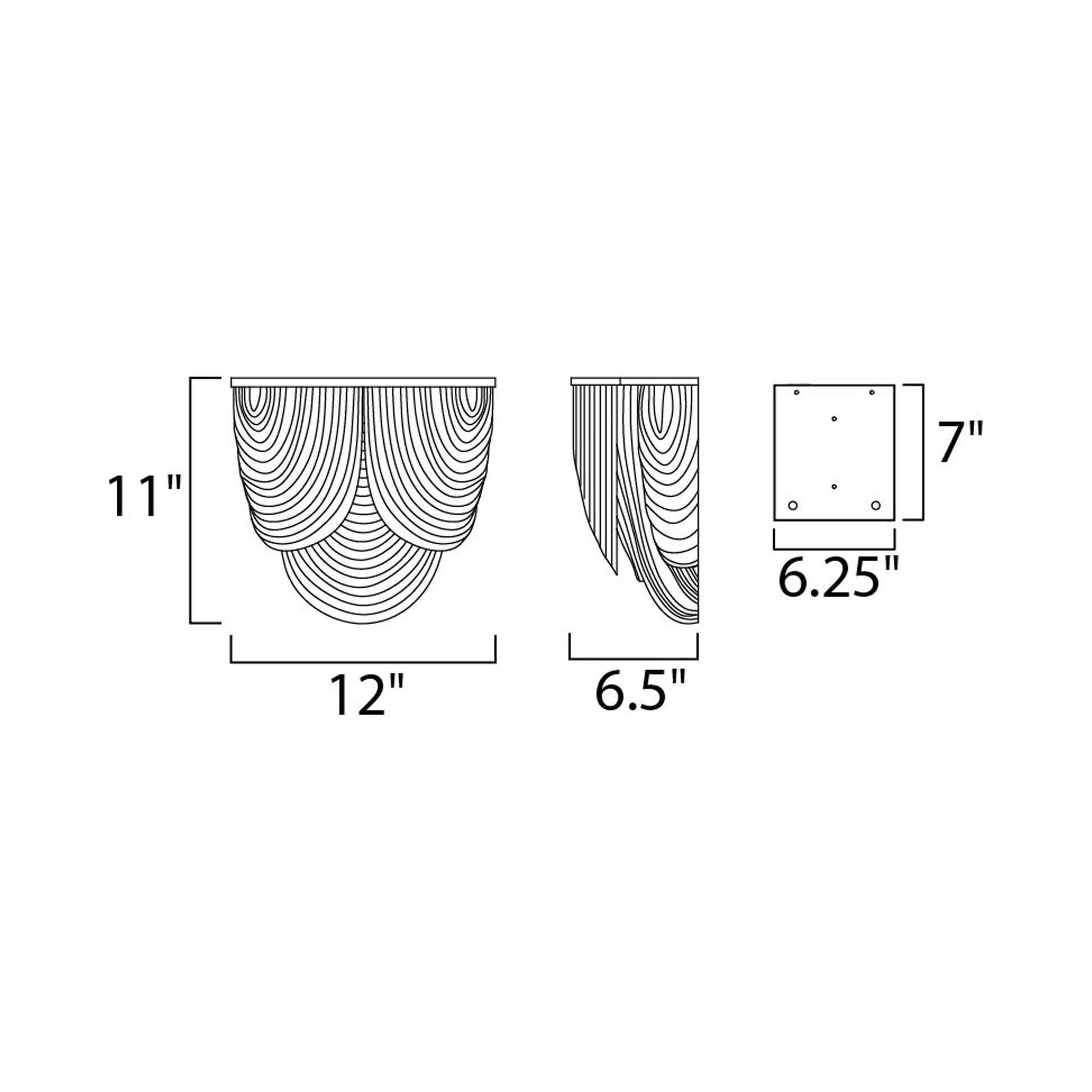 Chantilly Wall Light - line drawing.