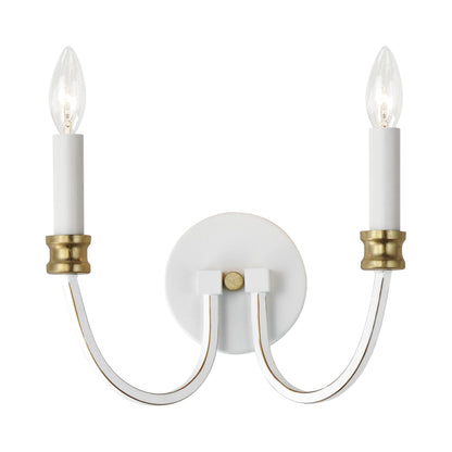 Charlton Bath Wall Light in Weathered White/Gold Leaf.