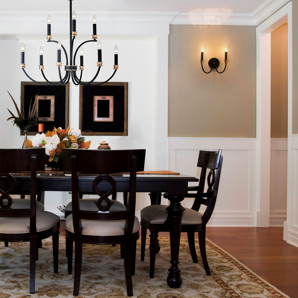 Charlton Bath Wall Light in dining room.