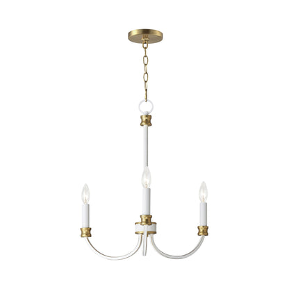 Charlton Chandelier in Weathered White/Gold Leaf (3-Light).