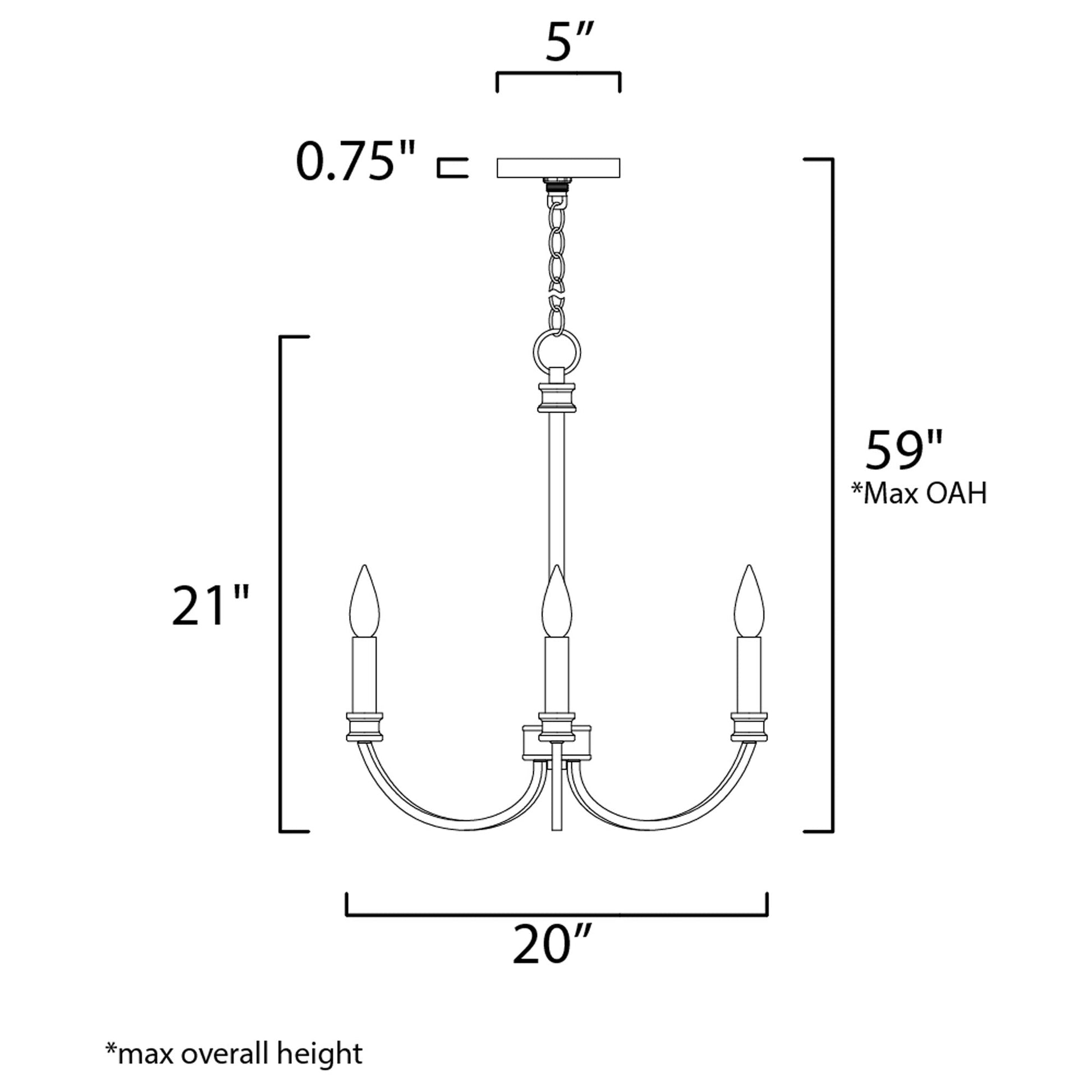 Charlton Chandelier - line drawing.