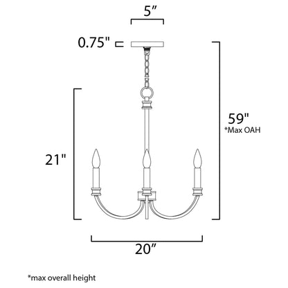 Charlton Chandelier - line drawing.