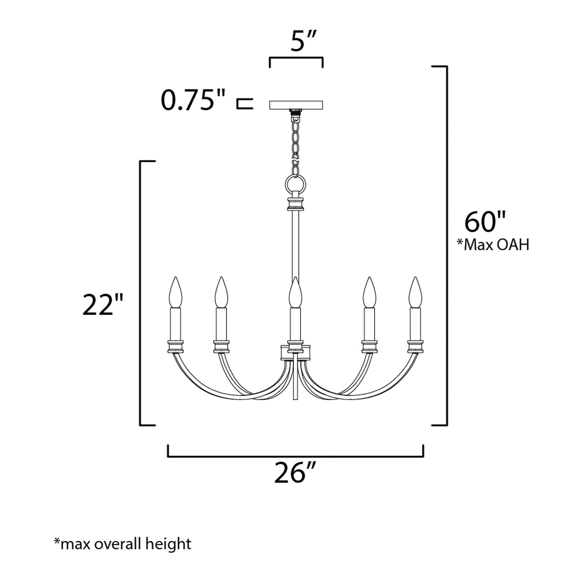 Charlton Chandelier - line drawing.