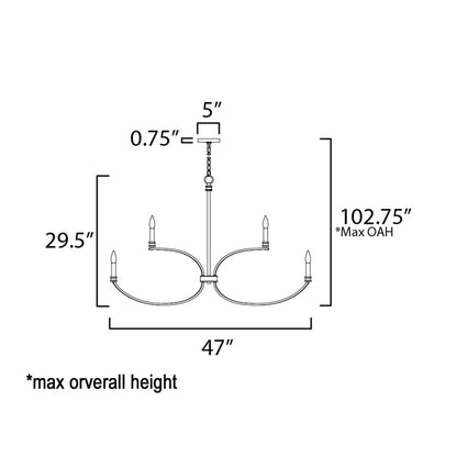 Charlton Chandelier - line drawing.