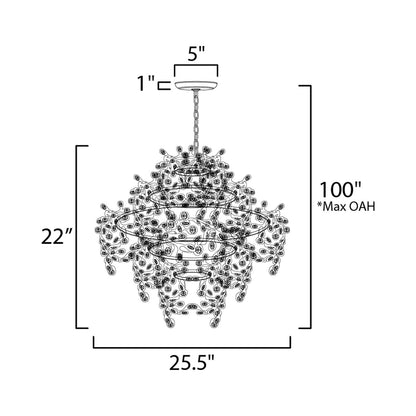 Comet Pendant Light - line drawing.
