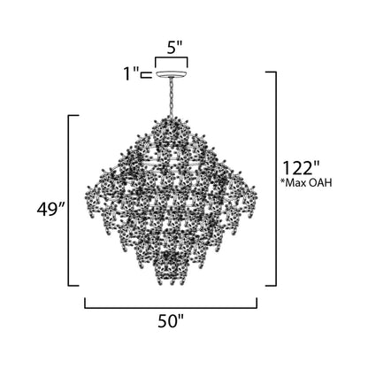 Comet Pendant Light - line drawing.