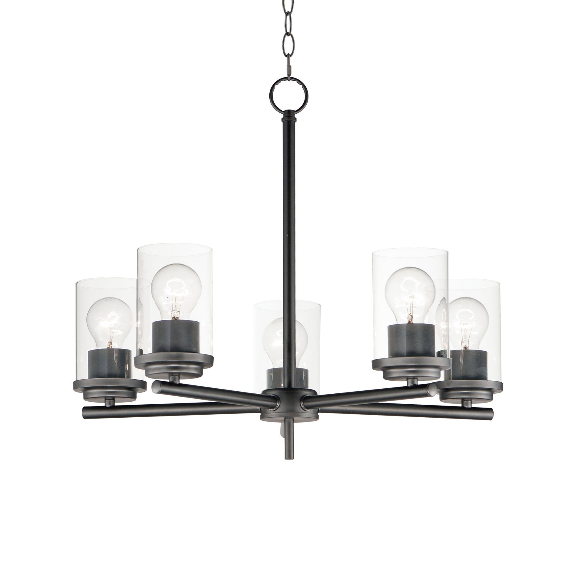 Corona Chandelier in Black (5-Light/Clear Glass).