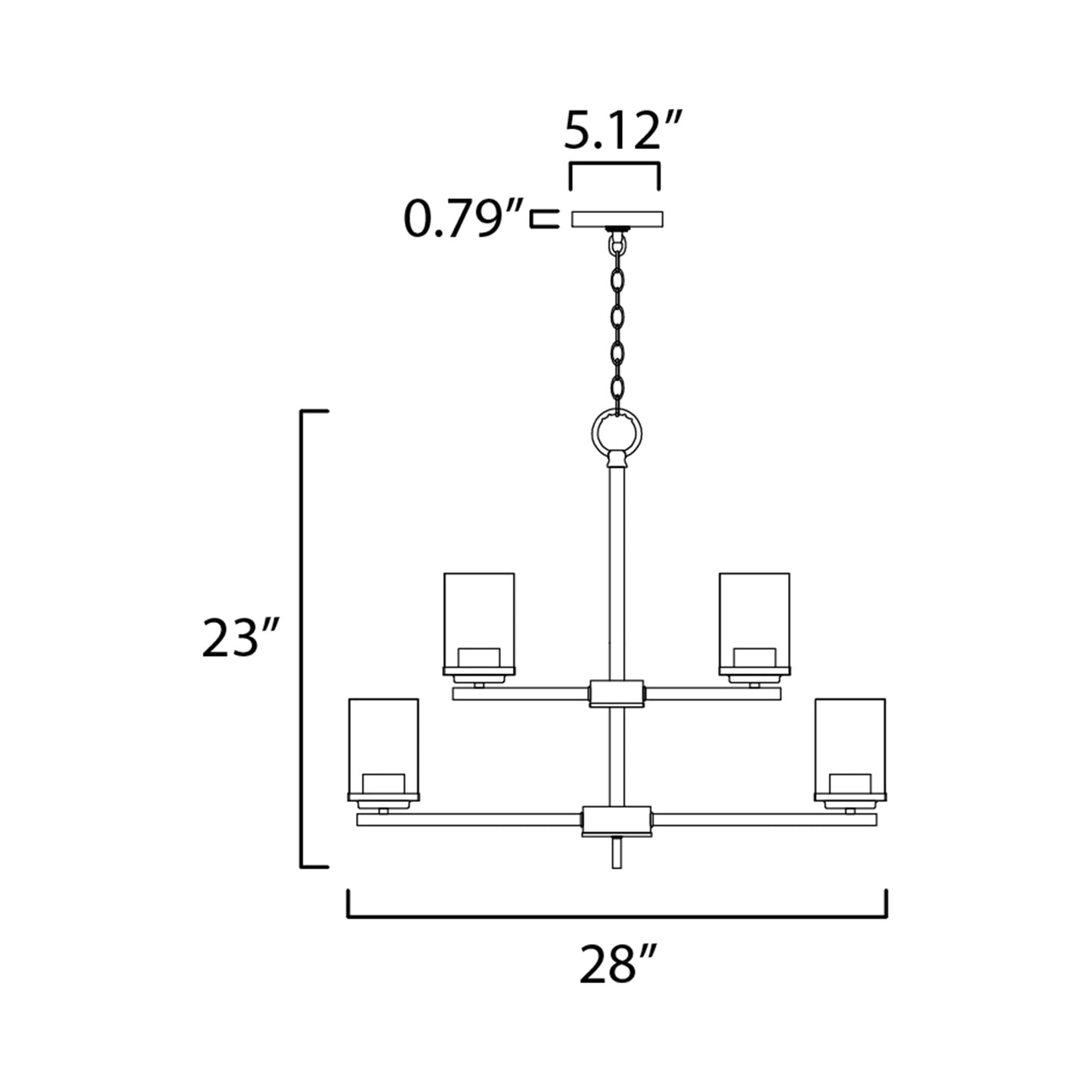 Corona Chandelier - line drawing.