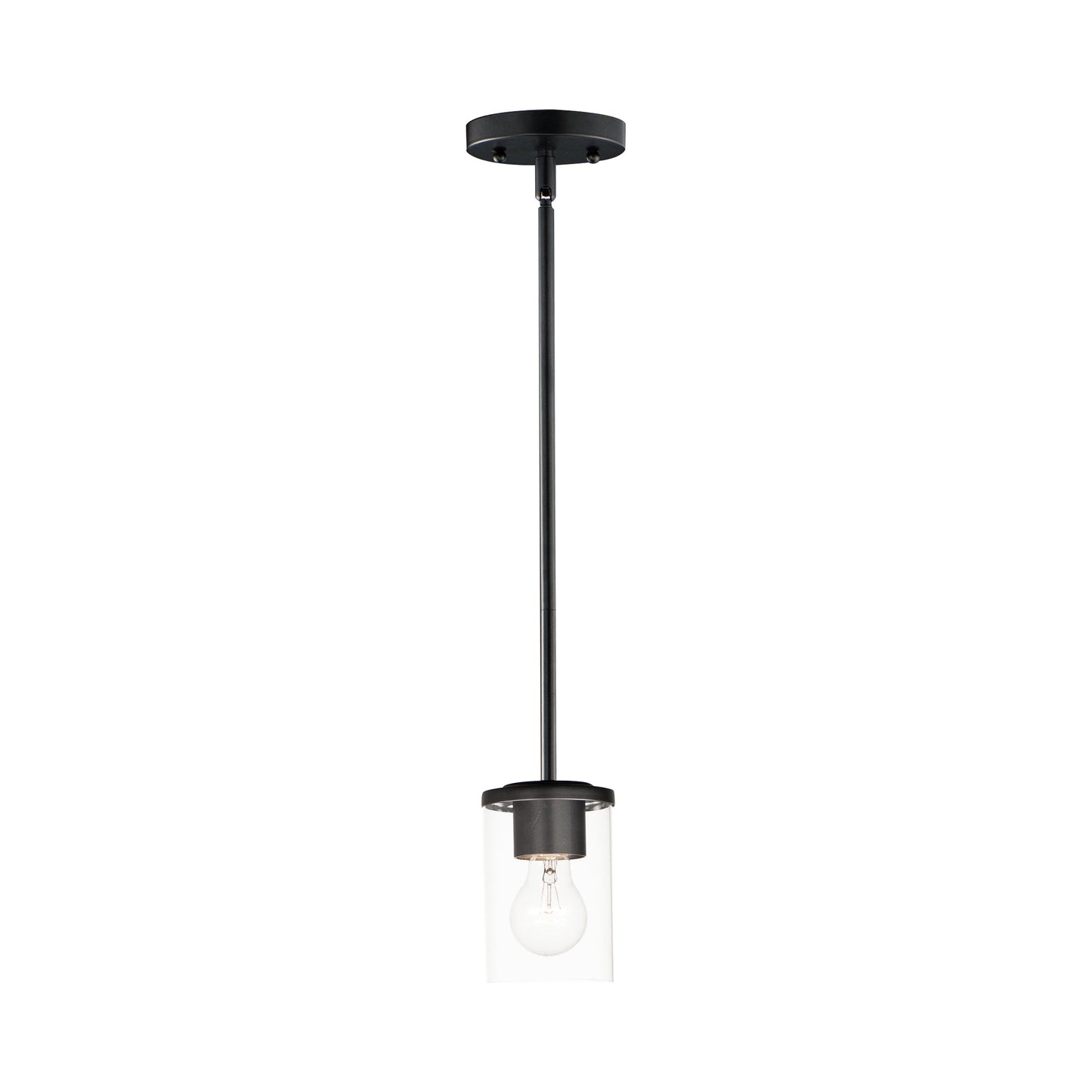 Corona Mini Pendant Light in Black (Clear Glass).