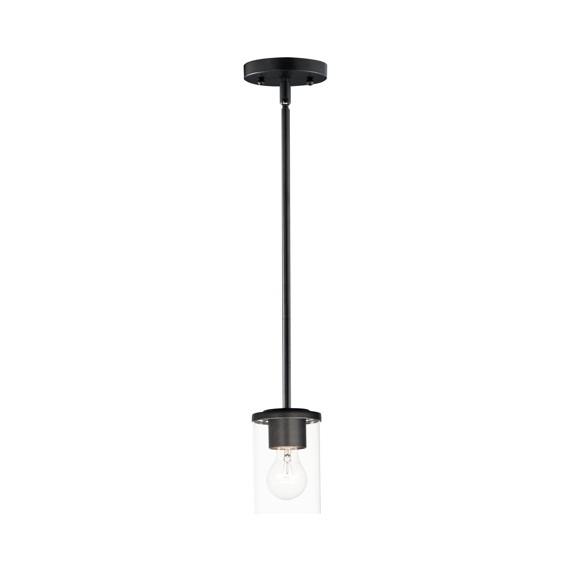 Corona Mini Pendant Light in Black (Clear Glass).
