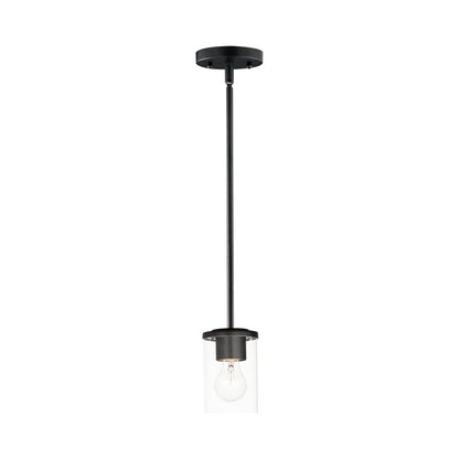 Corona Mini Pendant Light in Black (Clear Glass).