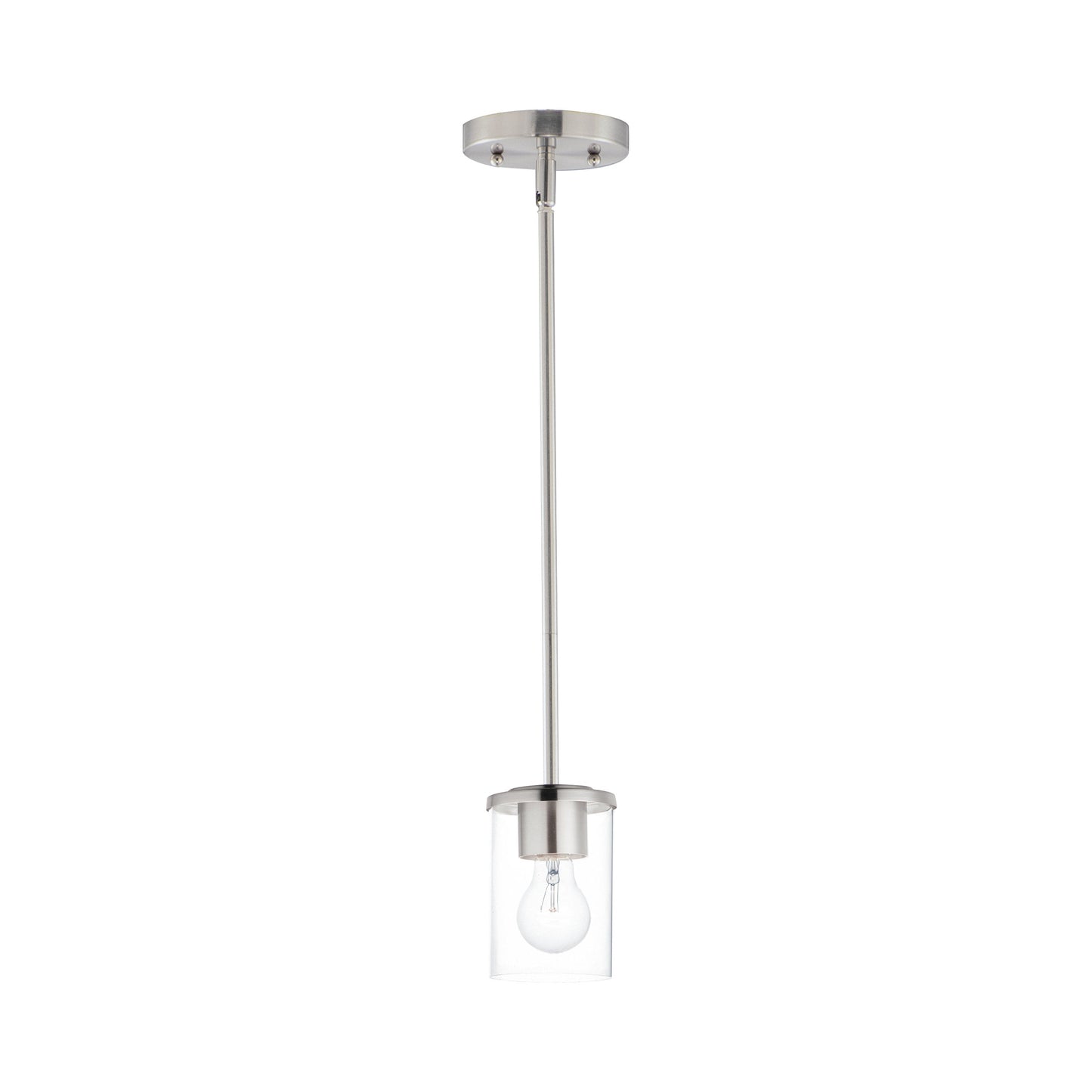 Corona Mini Pendant Light in Satin Nickel (Clear Glass).