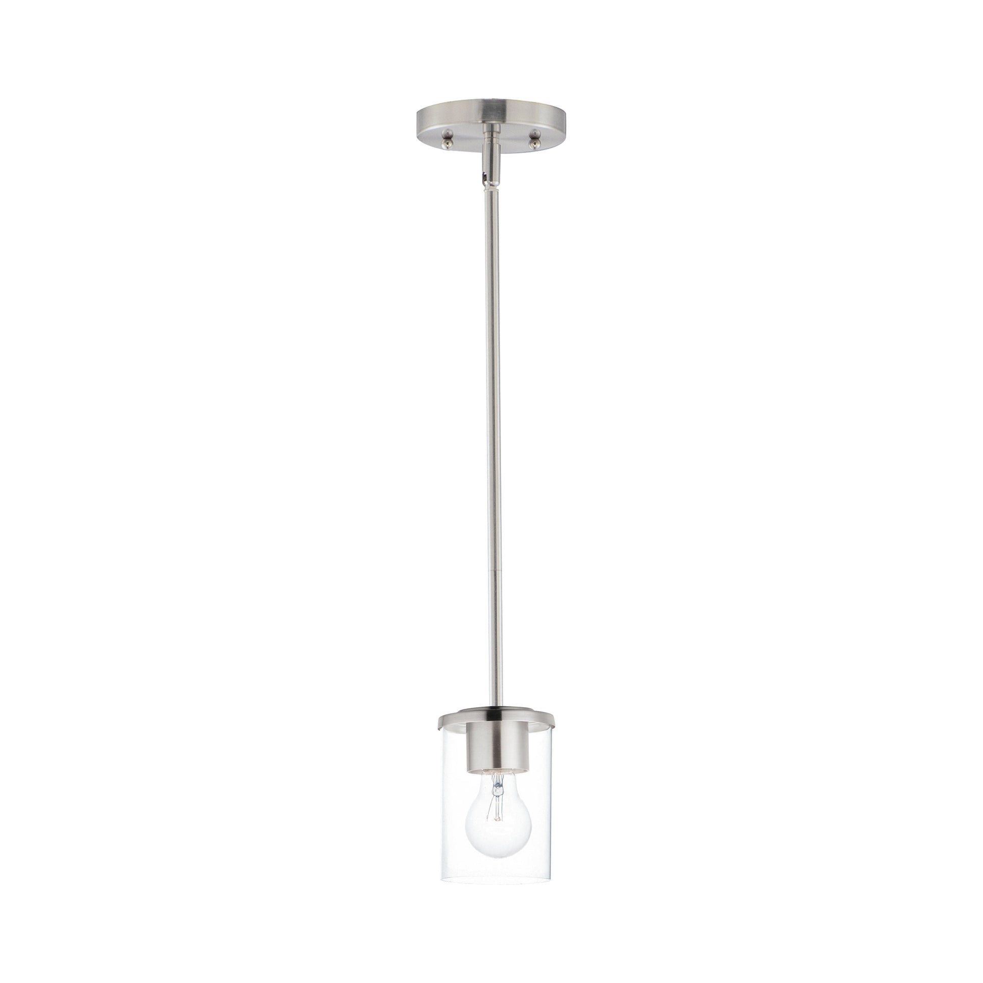 Corona Mini Pendant Light in Satin Nickel (Clear Glass).