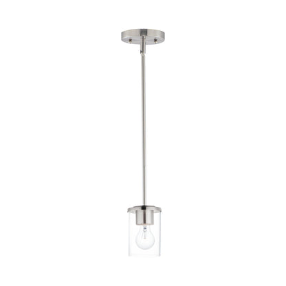 Corona Mini Pendant Light in Satin Nickel (Clear Glass).