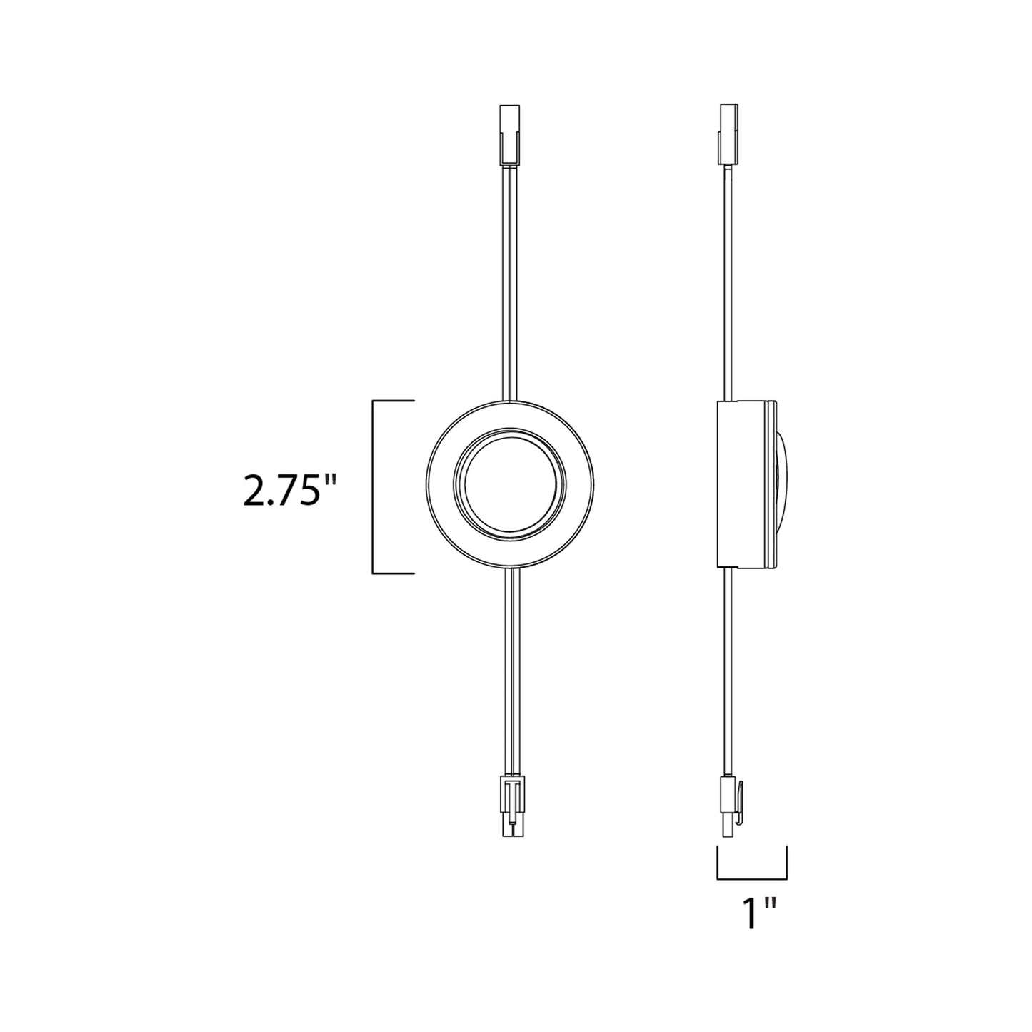 CounterMax LED Puck Light - line drawing.
