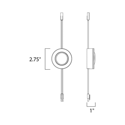 CounterMax LED Puck Light - line drawing.