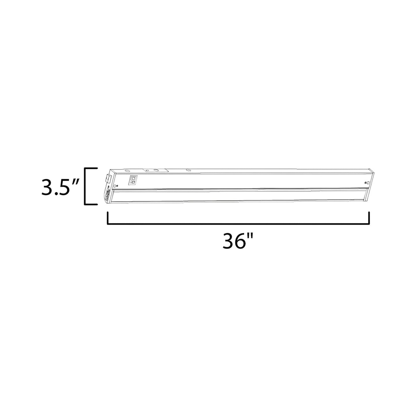 CounterMax LED Undercabinet Light - line drawing.