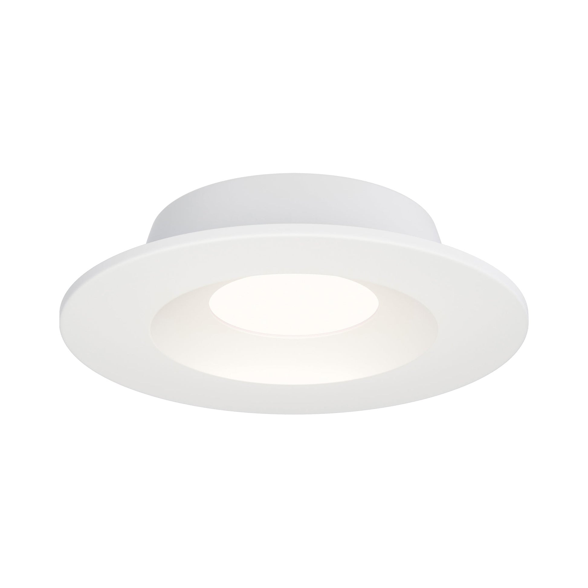 Crisp Round LED Recessed Light in White.