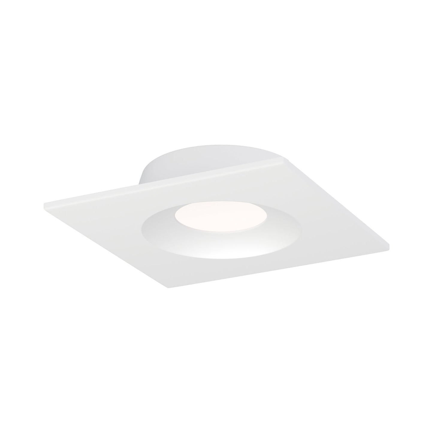 Crisp Square LED Recessed Light in White.