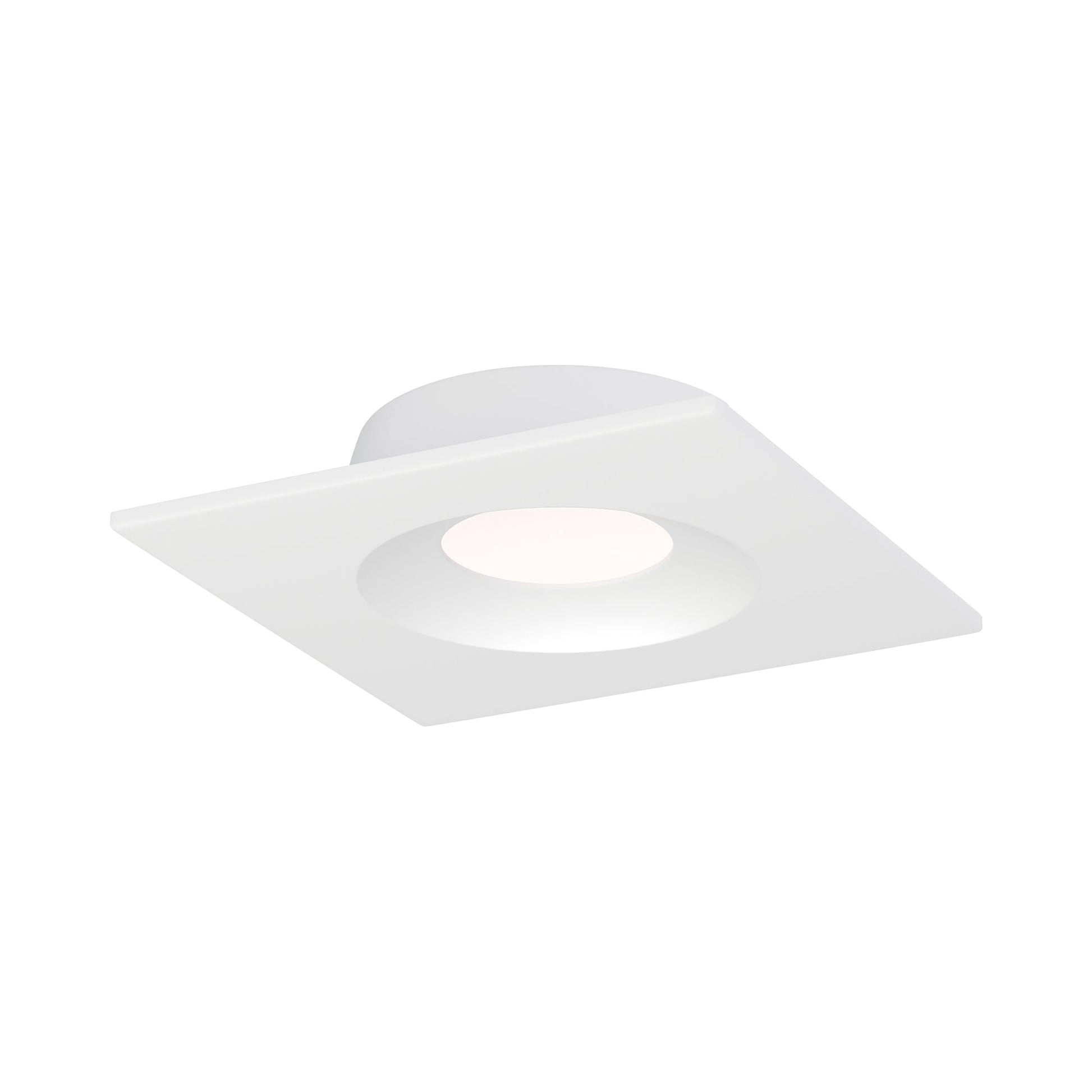 Crisp Square LED Recessed Light in White.