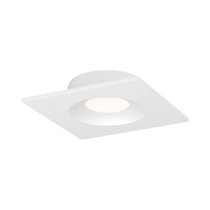 Crisp Square LED Recessed Light in White.