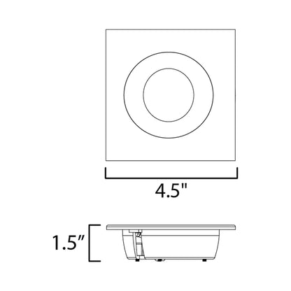 Crisp Square LED Recessed Light - line drawing.