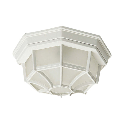 Crown Hill Outdoor Flush Mount Ceiling Light in White (2-Light).
