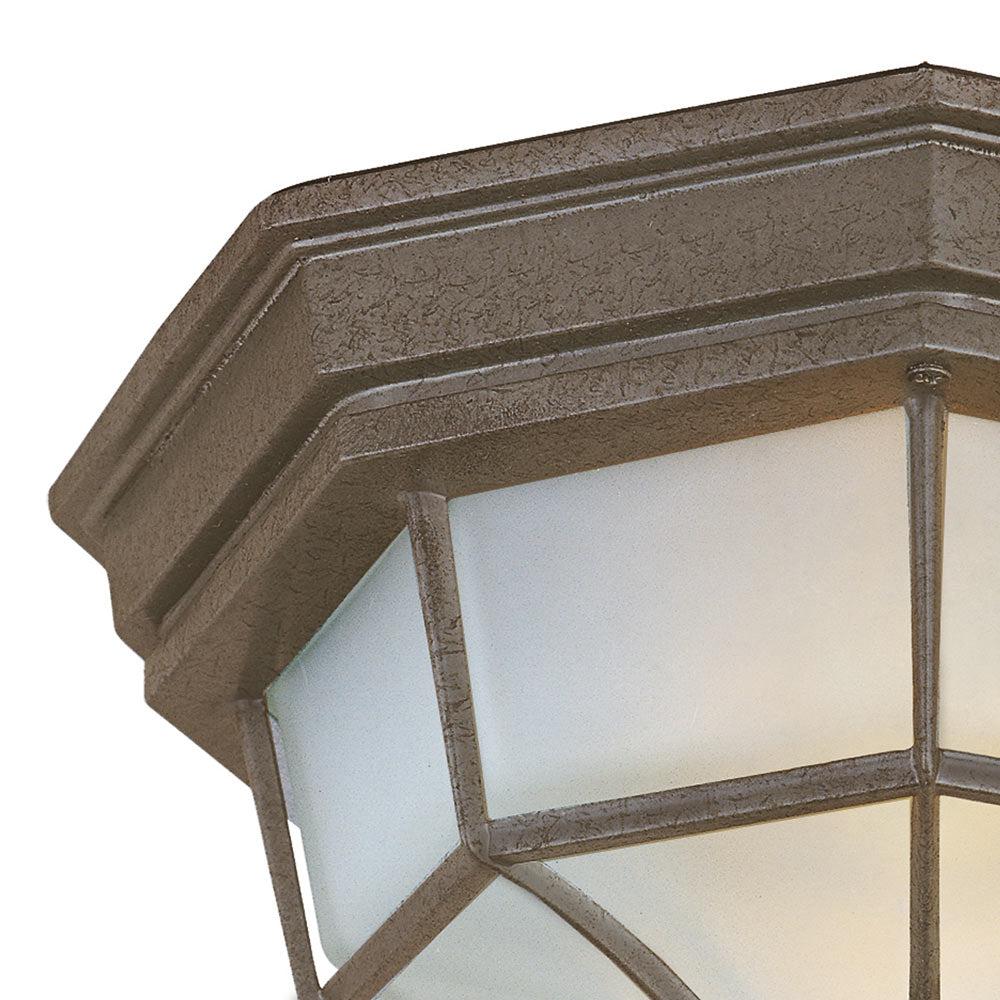 Crown Hill Outdoor Flush Mount Ceiling Light in Detail.