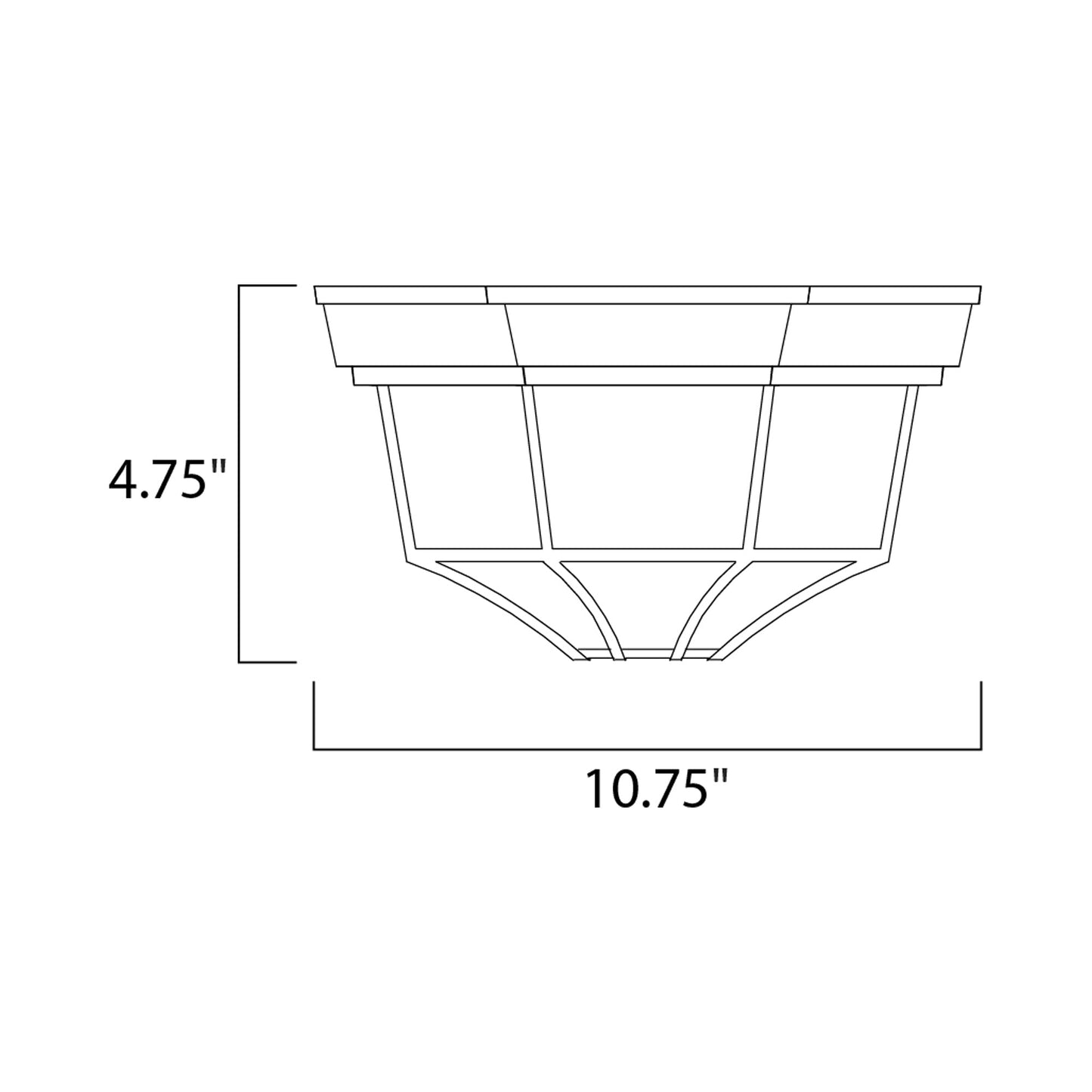 Crown Hill Outdoor Flush Mount Ceiling Light - line drawing.
