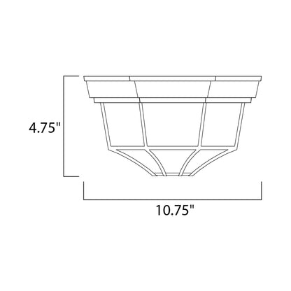 Crown Hill Outdoor Flush Mount Ceiling Light - line drawing.