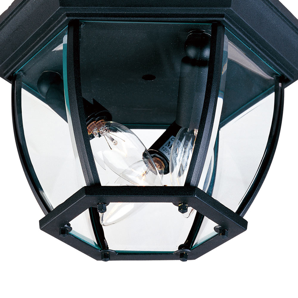 Crown Hill Outdoor Glass Flush Mount Ceiling Light in Detail.