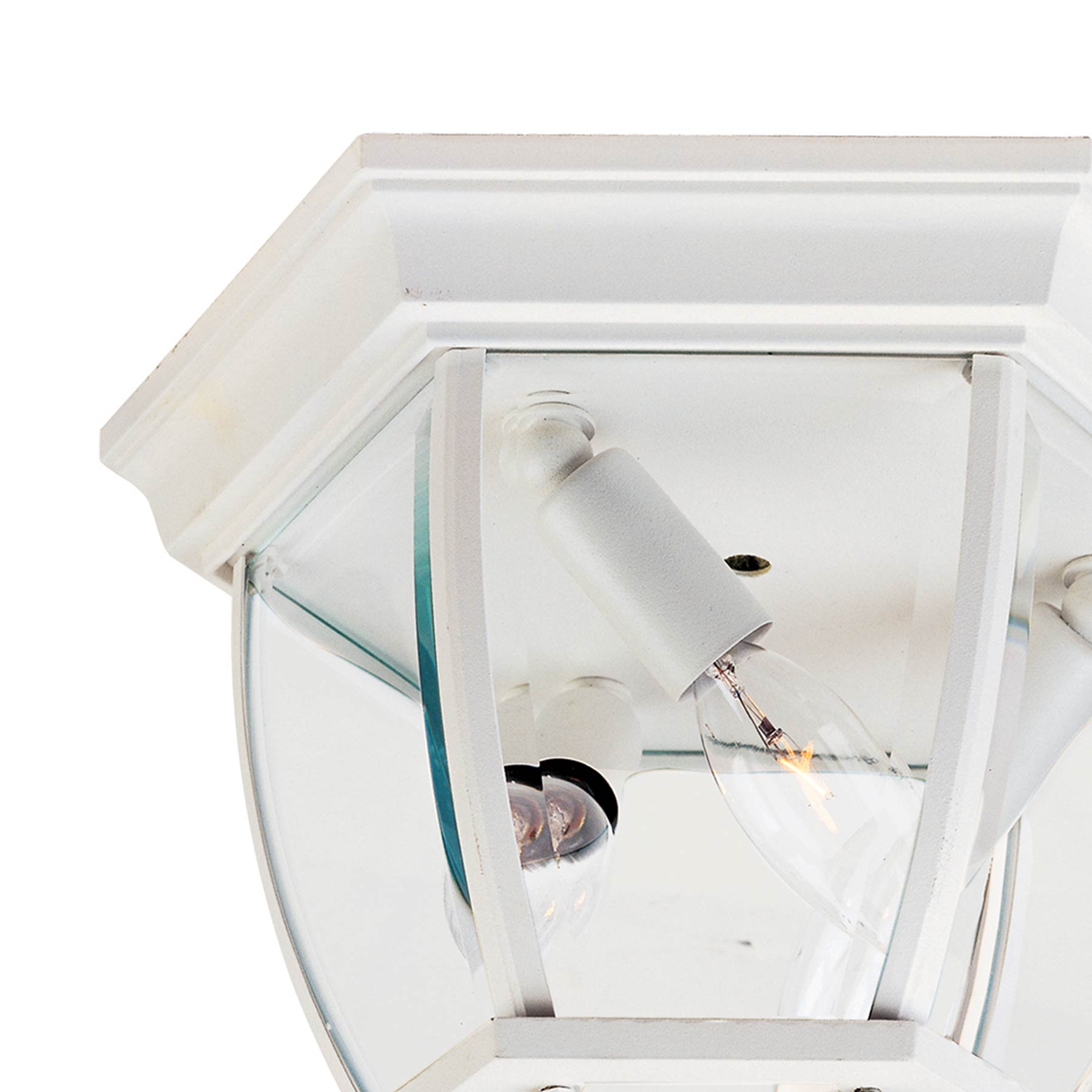 Crown Hill Outdoor Glass Flush Mount Ceiling Light in Detail.