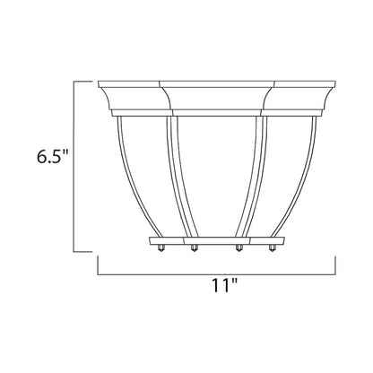 Crown Hill Outdoor Glass Flush Mount Ceiling Light - line drawing.