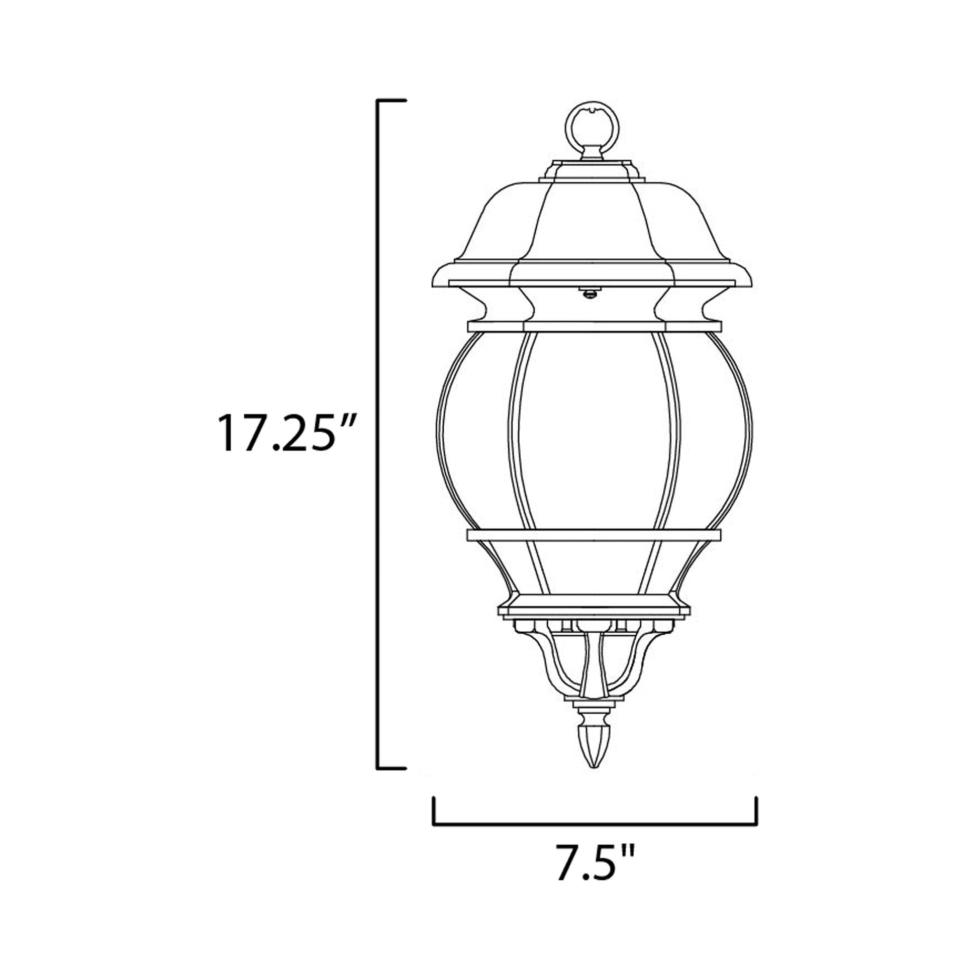 Crown Hill Outdoor Pendant Light - line drawing.