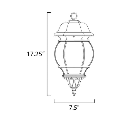 Crown Hill Outdoor Pendant Light - line drawing.