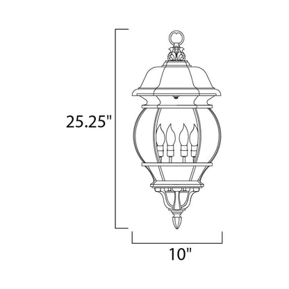 Crown Hill Outdoor Pendant Light - line drawing.
